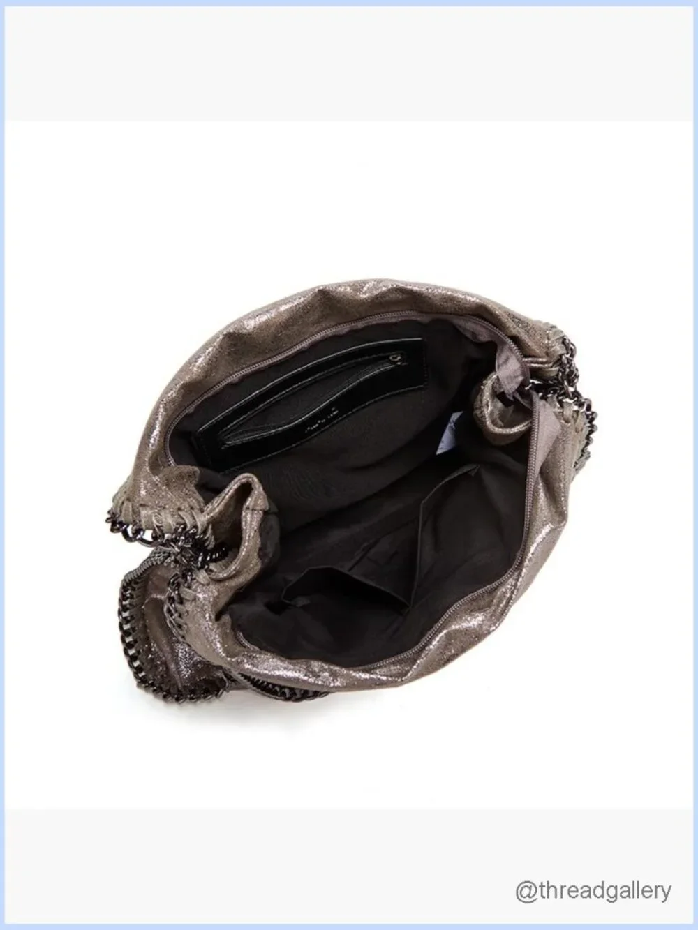Faux Leather Chain Crossbody Hobo Bag Large Shoulder Handbag